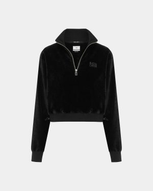 RICHIE HALF ZIP CROP BLACK