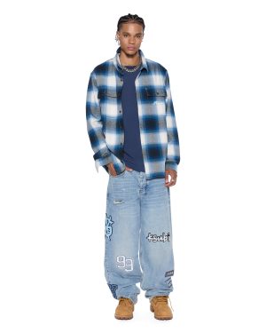 ROSEBOWL LS SHIRT SALTED BLUE