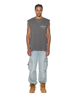 LOCK CUT OFF TEE CHARCOAL