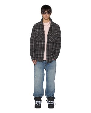 SNAKEBITE SHIRT CHECK CHARCOAL