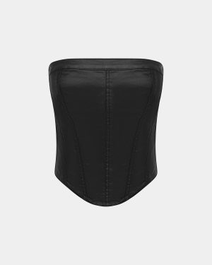 VAMPY BUSTIER BLACK WAX