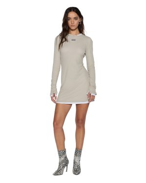 CRAWFORD LS MINI DRESS TAUPE