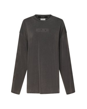SOTT BOYFRIEND LS TEE CHARCOAL